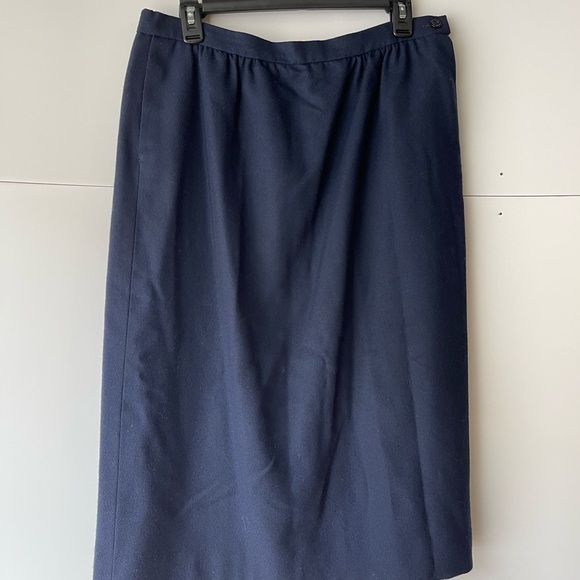 Pendleton Women's Plus Size Navy Blue Skirt 100% Virgin Wool, Sz 14 - Picture 7 of 10
